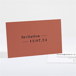Carton d'invitation mariage en terracotta
