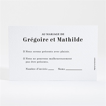 Carton réponse mariage en terracotta - Dos du carton