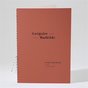 Livret de messe mariage en terracotta