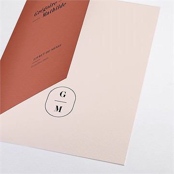 Livret de messe mariage en terracotta - Détail du livret