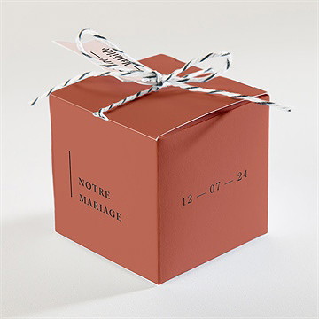 Boîte de dragées mariage en terracotta - Dos de la boîte