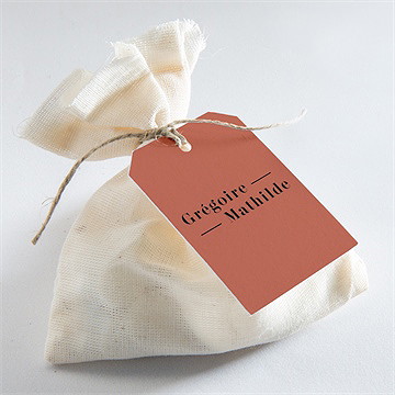 Etiquette mariage en terracotta - Mise en situation