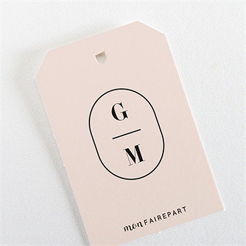 Etiquette mariage en terracotta - Dos de l'étiquette