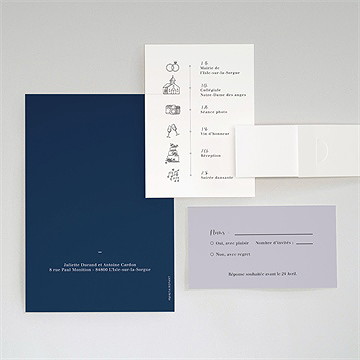 Faire-part mariage notre bouquet - Dos du faire-part