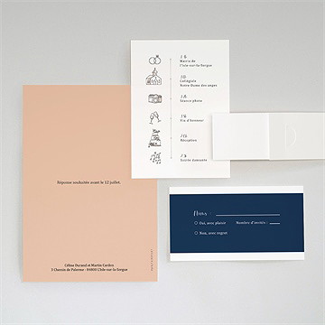 Faire-part mariage follement oui - Dos du faire-part