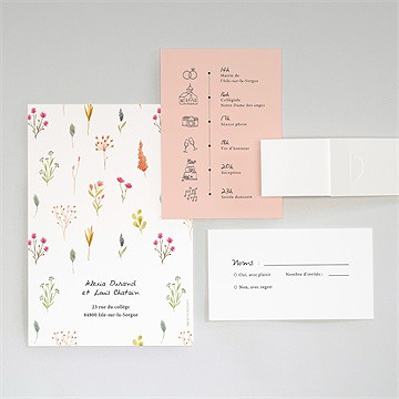 Faire-part mariage folie printanière - Dos du faire-part