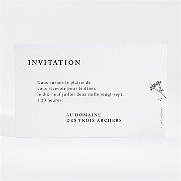 Carton d'invitation mariage delicatesse - Dos du carton