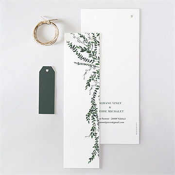 Faire-part mariage fusion végétale - Dos du faire-part