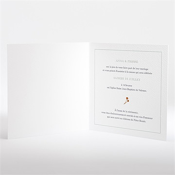 Faire-part mariage elégance bucolique - Intérieur du faire-part