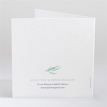 Faire-part mariage elégance bucolique - Dos du faire-part