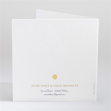 Faire-part mariage nature et lumière - Dos du faire-part