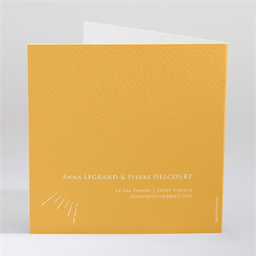 Faire-part mariage notre soleil - Dos du faire-part