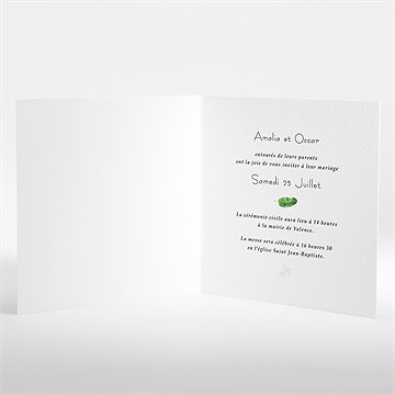 Faire-part mariage belle jungle - Intérieur du faire-part