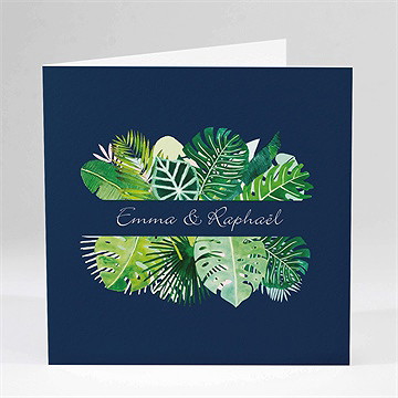 Faire-part mariage en bleu et vert