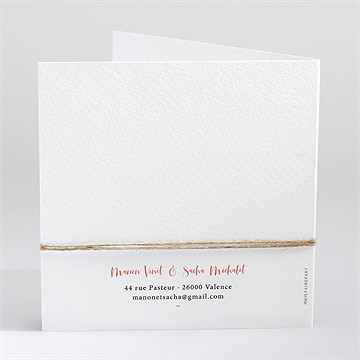 Faire-part mariage douceur printanière - Dos du faire-part