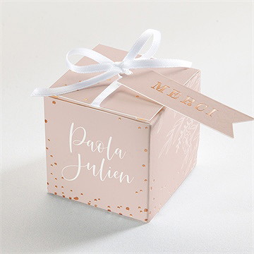 Boîte de dragées mariage rose gold