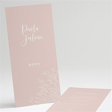 Menu mariage rose gold
