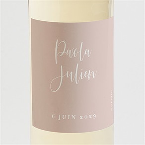 Etiquette de bouteille mariage rose gold