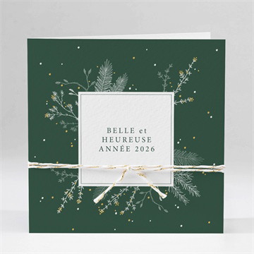 Carte de voeux voeux jolie gravure et cordon