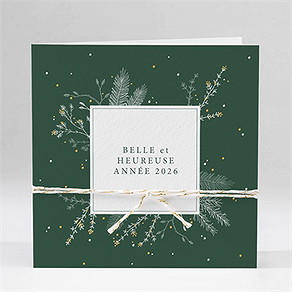 Carte de voeux voeux jolie gravure et cordon
