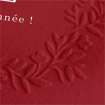 Carte de voeux voeux rouge - Détail de la carte
