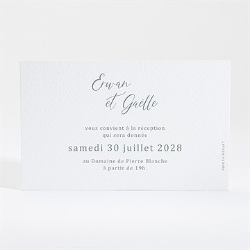 Carton d'invitation mariage elégante poésie - Dos du carton