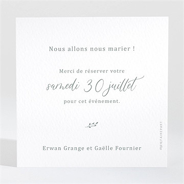 Save the Date mariage elégante poésie - Dos de la carte