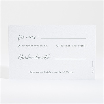 Carton réponse mariage elégante poésie - Dos du carton