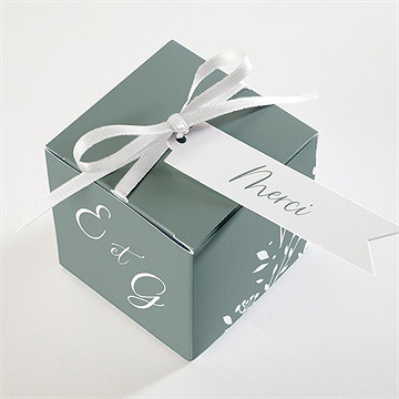 Boîte de dragées mariage elégante poésie - Dessus de la boîte