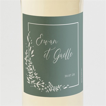 Etiquette de bouteille mariage elégante poésie