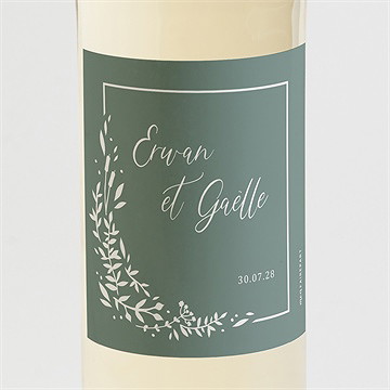 Etiquette de bouteille mariage elégante poésie