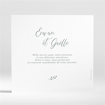 Remerciement mariage elégante poésie - Dos de la carte