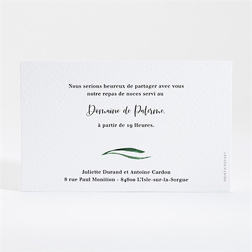 Carton d'invitation mariage notre bouquet - Dos du carton