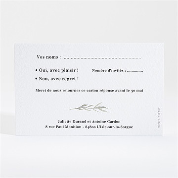 Carton réponse mariage notre bouquet - Dos du carton