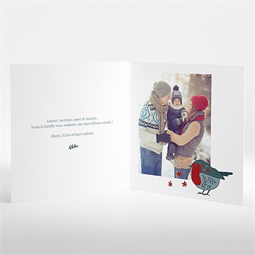 Carte de voeux beau petit oiseau - Intérieur de la carte