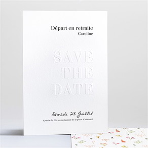 Carte invitation départ à la retraite gravé