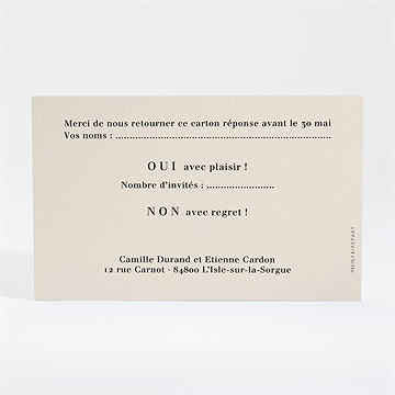 Carton réponse mariage un grand jour - Dos du carton