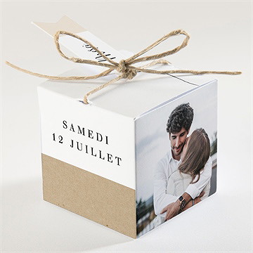 Boîte de dragées mariage un grand jour - Dos de la boîte