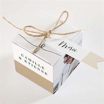 Boîte de dragées mariage un grand jour - Dessus de la boîte