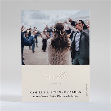 Remerciement mariage un grand jour - Dos de la carte