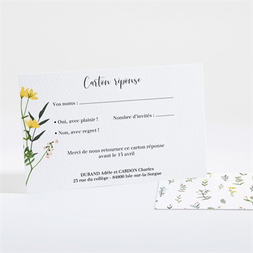 Carton réponse mariage joie et couleurs