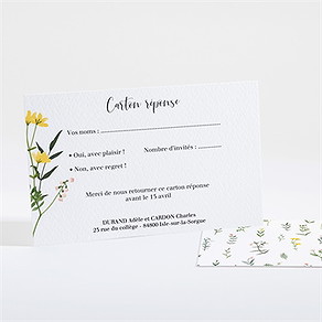 Carton réponse mariage joie et couleurs
