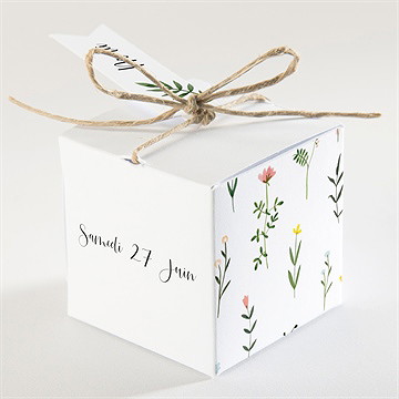 Boîte de dragées mariage joie et couleurs - Dos de la boîte