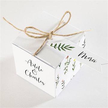 Boîte de dragées mariage joie et couleurs - Dessus de la boîte