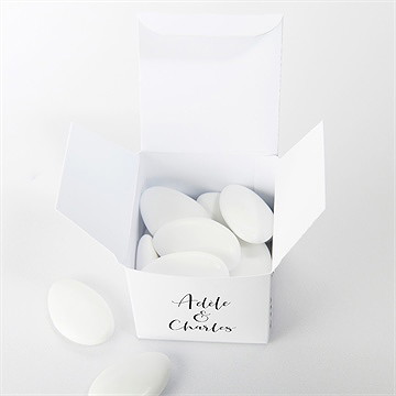 Boîte de dragées mariage joie et couleurs - Intérieur de la boîte