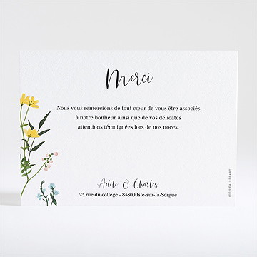 Remerciement mariage joie et couleurs - Dos de la carte