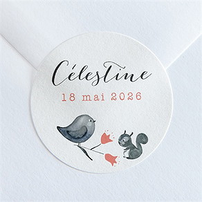 Sticker naissance en rouge et noir