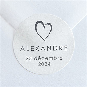 Sticker naissance notre coeur