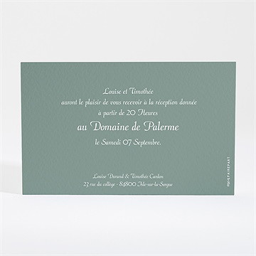 Carton d'invitation mariage evidence - Dos du carton