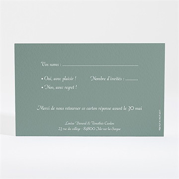 Carton réponse mariage evidence - Dos du carton